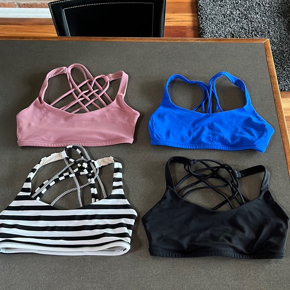 🍋 4 Lululemon bras in EUC size 4